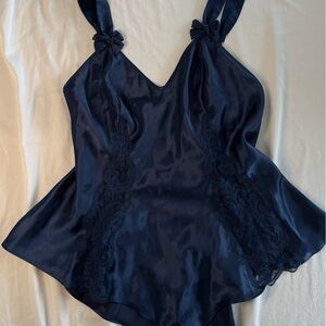 La SENZA Midnight Blue Satin Teddy
